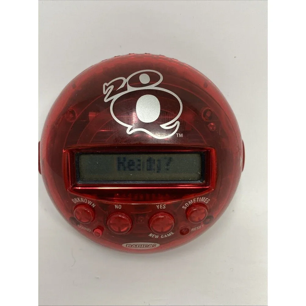 Radica 20Q 20 Questions Electronic Handheld Game Red 2005 Lights Sound Tested